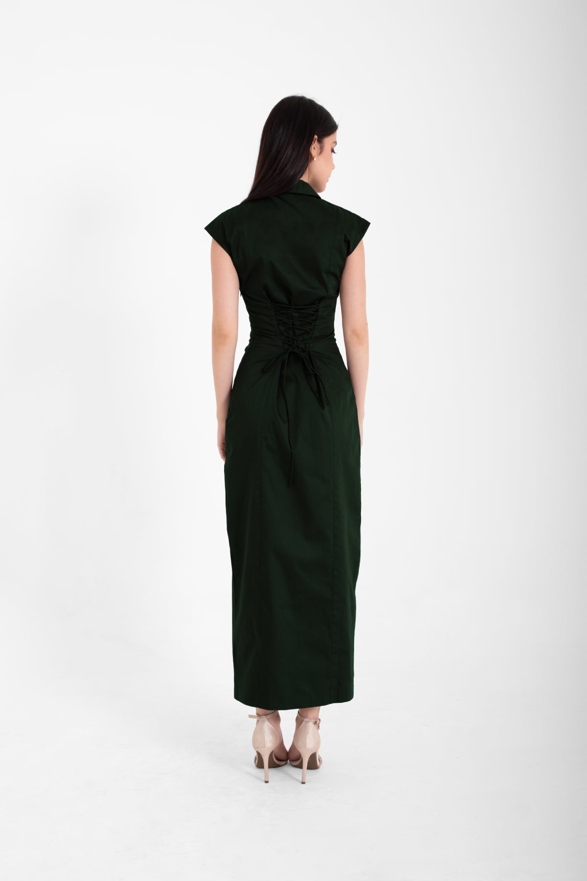 The Cinched Maxi Dress - Moss