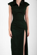 The Cinched Maxi Dress - Moss