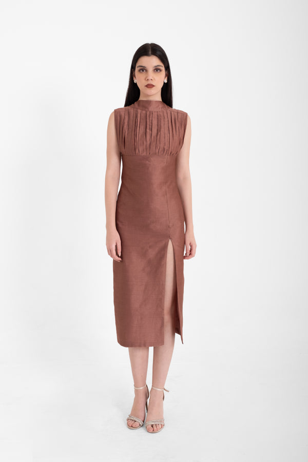 The Pleated Midi Dress